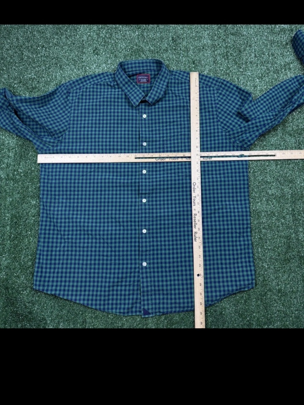 Untuckit Button Up Shirt Mens Size 2XL Green Plaid Checkered Long Sleeve - Picture 2 of 4
